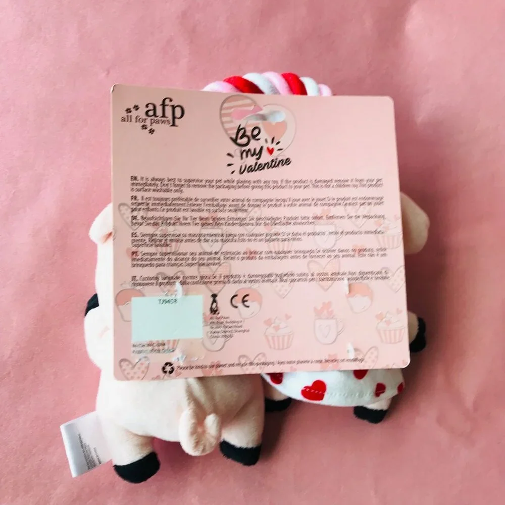 Dog afp Be my valentine Pink couple pigs squeaker Each 5.5